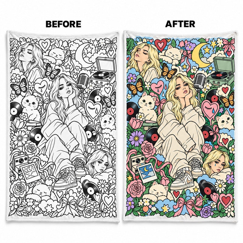 Happier Than Ever Billie's Coloring Blanket™ design