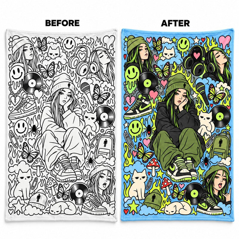 Don't Smile at Me Billie's Coloring Blanket™ design